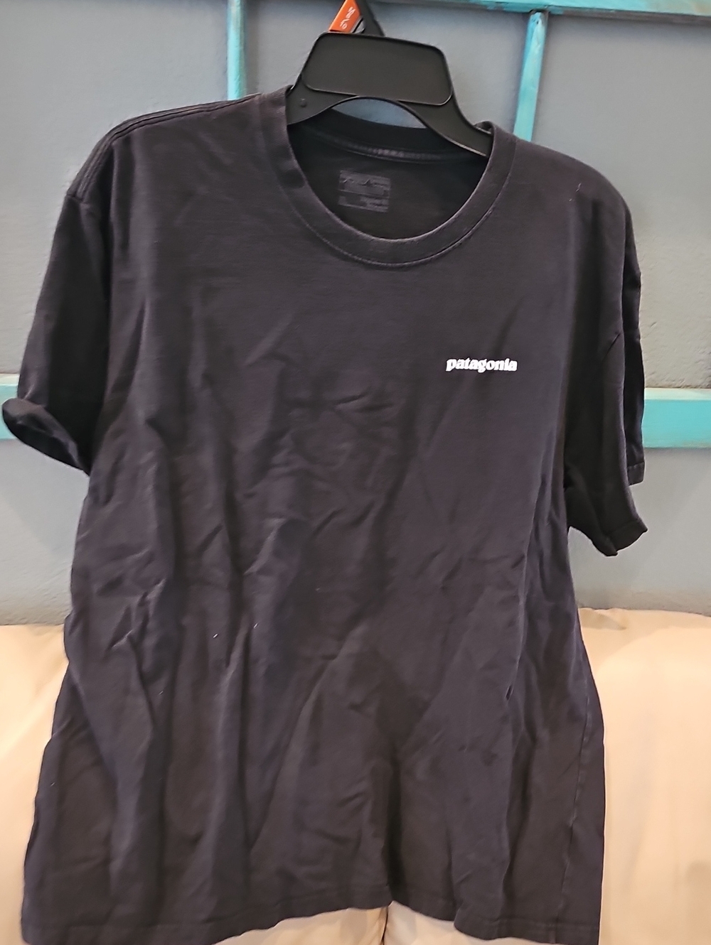 Patagonia Black Short Sleeve Crew T-Shirt with White Logo